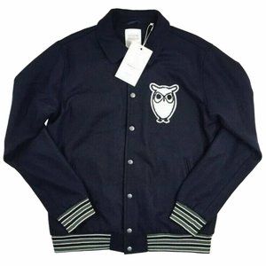 NEW $400 Knowledge Cotton Apparel Jacket!  XL Navy  Recycled Wool  Owl  SLIM FIT